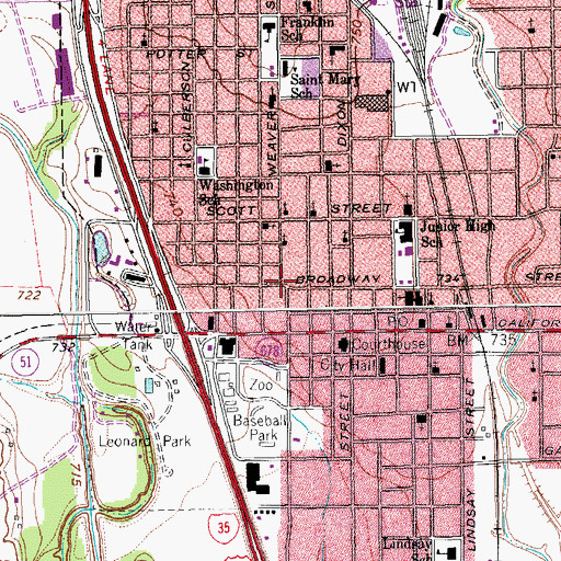 Topographic Map of Old Mount Olive Baptist Church, TX