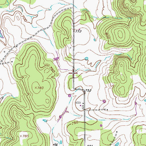 Topographic Map of Prairie Grove Baptist Church, TX