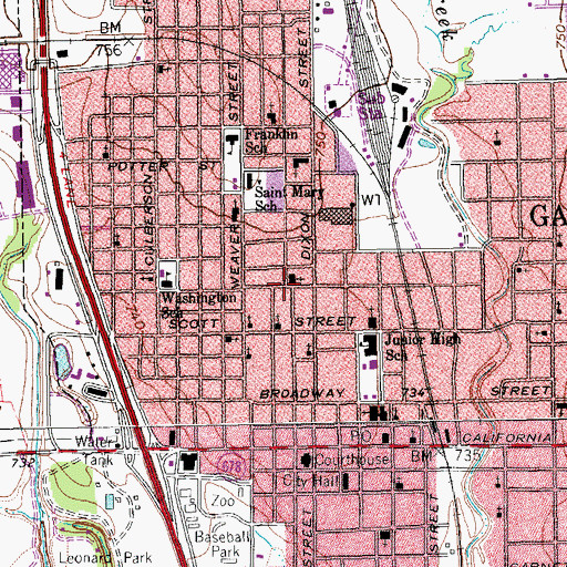 Topographic Map of Church of Christ, TX