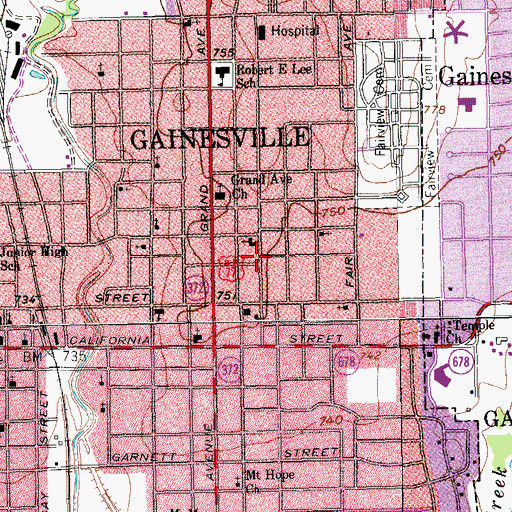 Topographic Map of First Church of the Nazarene, TX