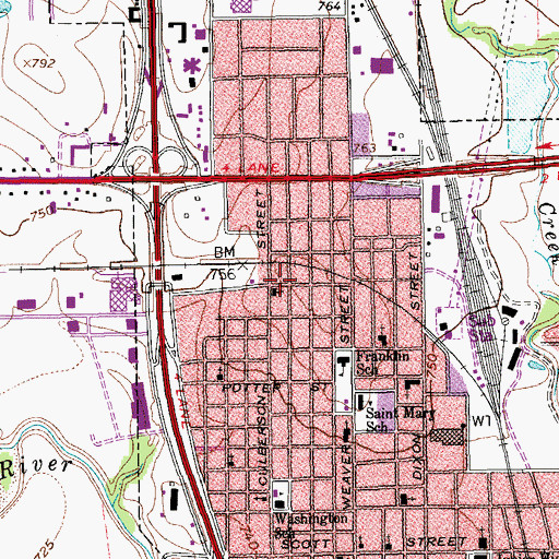 Topographic Map of First United Pentecostal Church, TX
