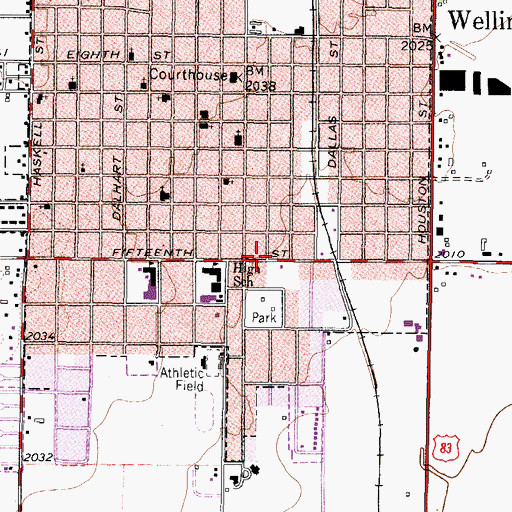 Topographic Map of First Baptist Church, TX
