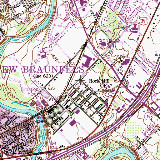 Topographic Map of Eastside Baptist Church, TX