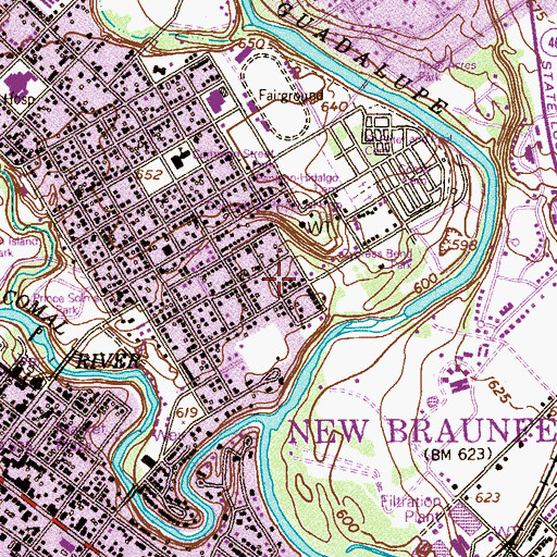 Topographic Map of Hosanna Baptist Church, TX