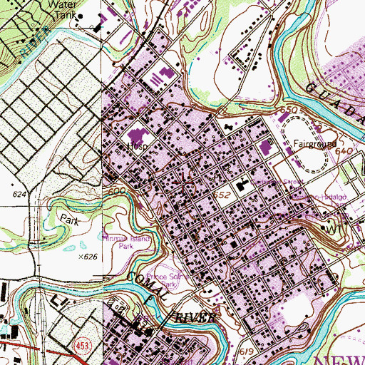 Topographic Map of Live Oak Baptist Church, TX