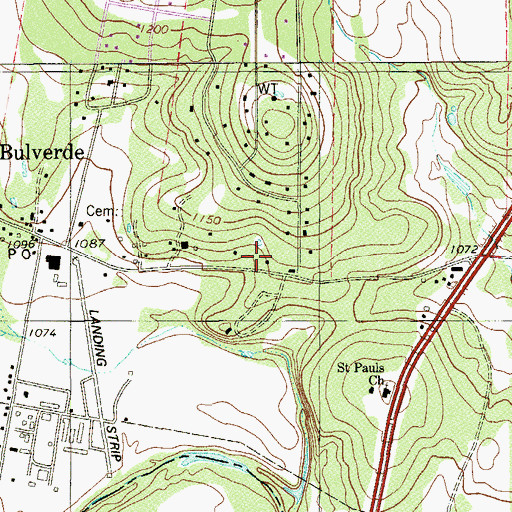 Topographic Map of Bulverde Church of Christ, TX