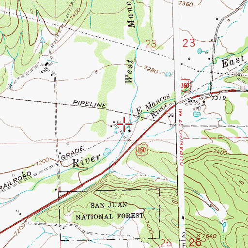 Topographic Map of West Mancos River, CO