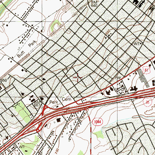 Topographic Map of Church Pentecostal Jerusalem, TX