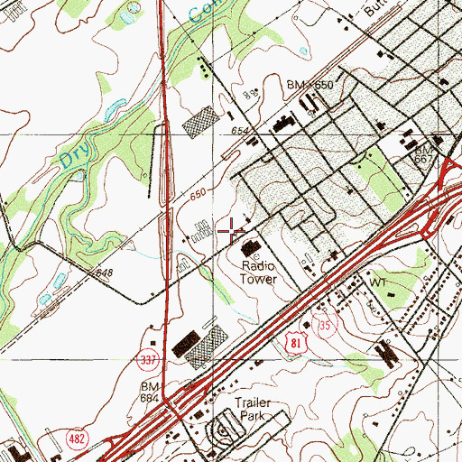 Topographic Map of New Braunfels Seventh Day Adventist Church, TX