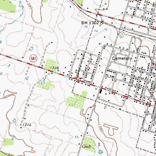 Topographic Map of Bible Baptist Church, TX