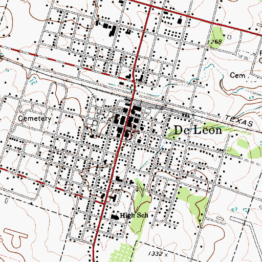 Topographic Map of First Baptist Church, TX