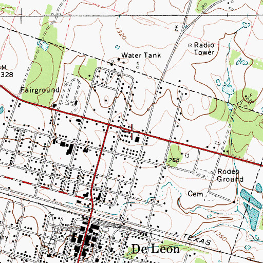 Topographic Map of Church of Christ, TX