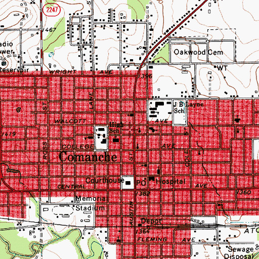Topographic Map of Saint Matthew Episcopal Church, TX