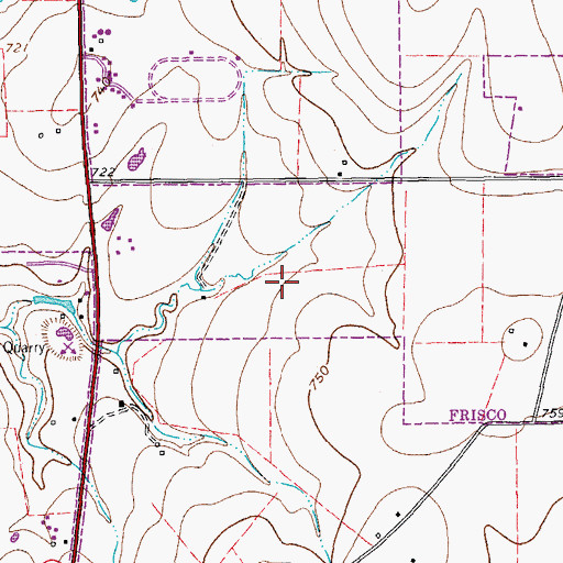 Topographic Map of Fellowship of Frisco Church, TX
