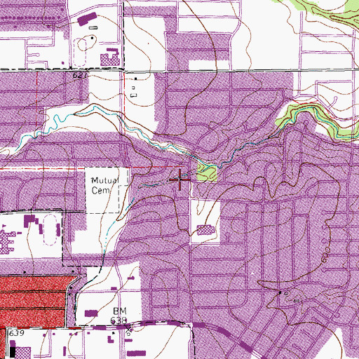 Topographic Map of Open Bible Fellowship Church, TX
