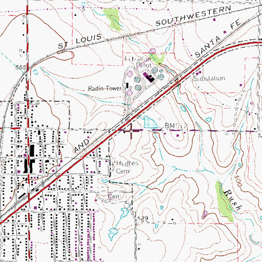 Topographic Map of Shiloh Baptist Church, TX