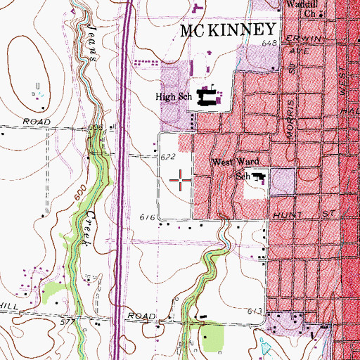 Topographic Map of Saint Michaels Catholic Church, TX