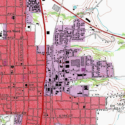 Topographic Map of Church of Christ, TX