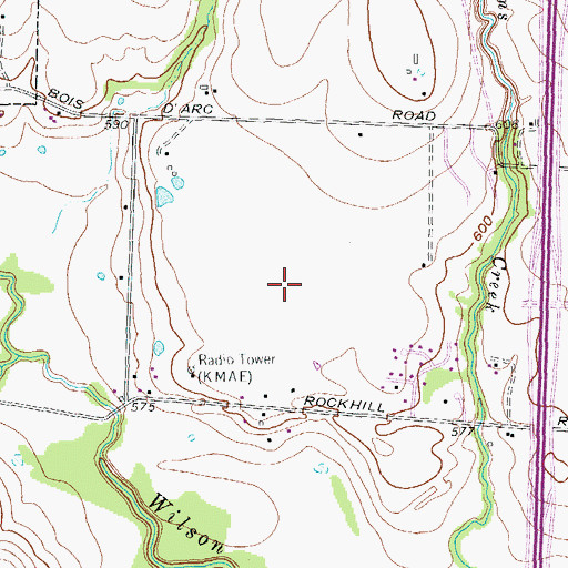 Topographic Map of Church of Christ, TX