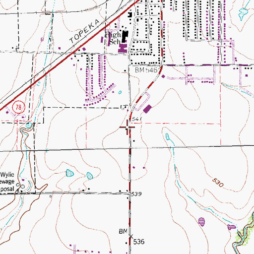 Topographic Map of Church of Christ, TX