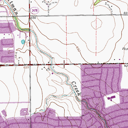 Topographic Map of Church of Christ Pitman Creek, TX