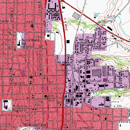 Topographic Map of First Church of God and Christ, TX