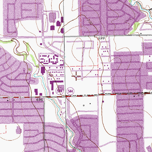 Topographic Map of All Nations United Methodist Church, TX