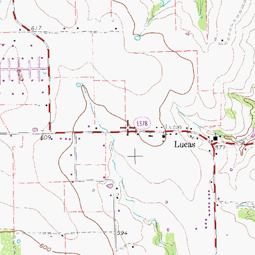 Topographic Map of First United Methodist Church of Lucas, TX