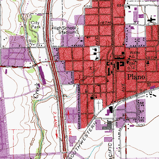 Topographic Map of United Pentecostal Church, TX