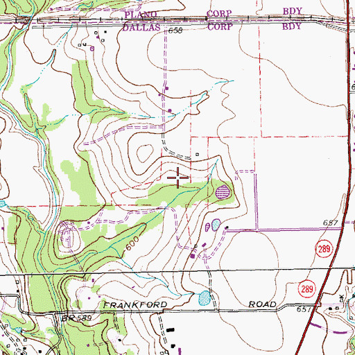 Topographic Map of Churchill Way Presbyterian Church, TX
