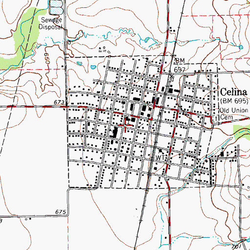 Topographic Map of First Presbyterian Church - Celina, TX
