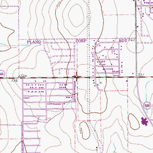 Topographic Map of Grace Presbyterian Church, TX