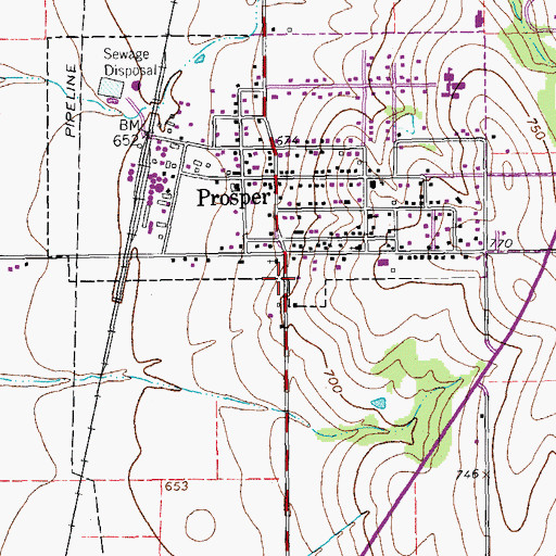 Topographic Map of Presbyterian Church, TX