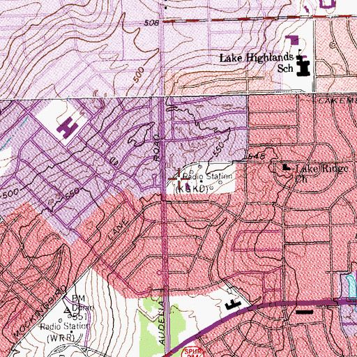 Topographic Map of Saint James Episcopal Church, TX