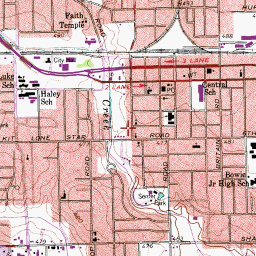 Topographic Map of Saint Marks Episcopal Church, TX
