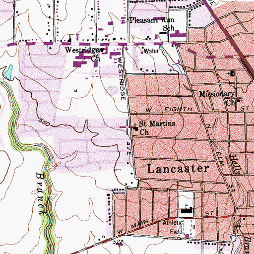 Topographic Map of Saint Martins Episcopal Church, TX