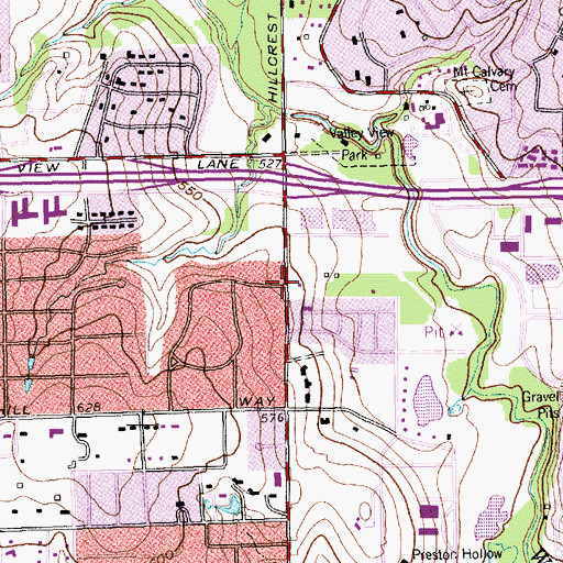 Topographic Map of Trinity Episcopal Church, TX