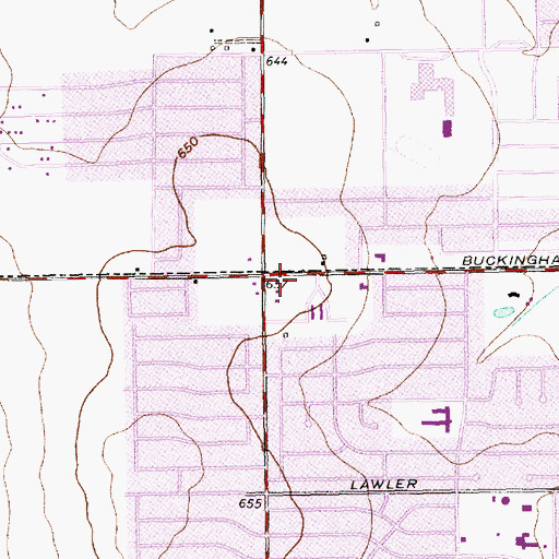 Topographic Map of Ascension Lutheran Church, TX