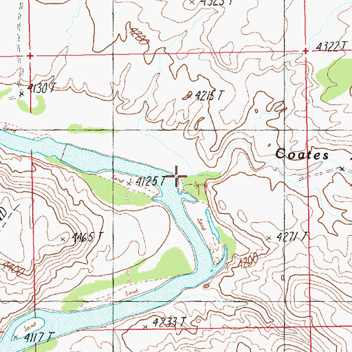 Topographic Map of Coates Creek, UT