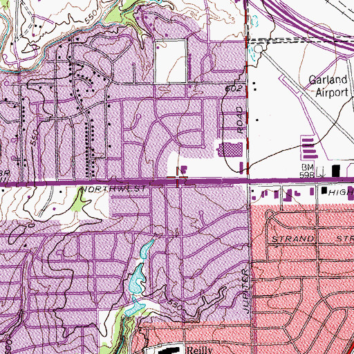 Topographic Map of Bethel Lutheran Church, TX