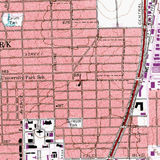 Topographic Map of Christ Lutheran Church, TX