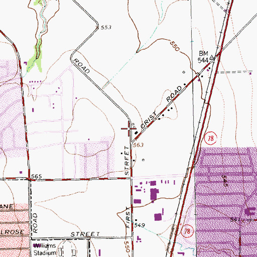 Topographic Map of Gloria Dei Lutheran Church, TX