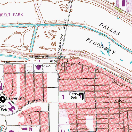 Topographic Map of Trinity Valley Church of God in Christ, TX