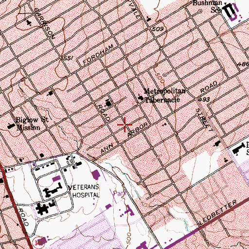 Topographic Map of True Holiness Church of God in Christ, TX