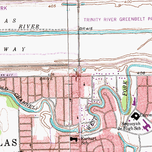 Topographic Map of Victory Church of God in Christ, TX