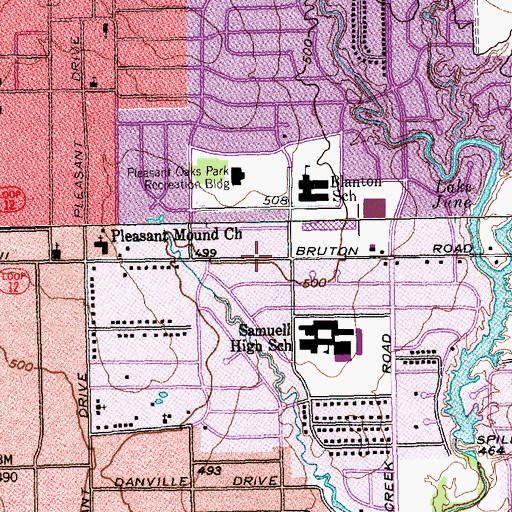 Topographic Map of Bruton Terrace Church of the Nazarene, TX