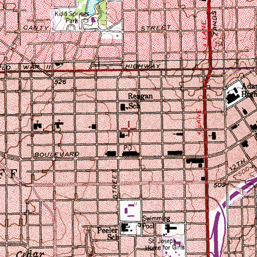 Topographic Map of Christ Episcopal Church, TX