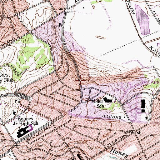 Topographic Map of Epiphany Episcopal Church, TX
