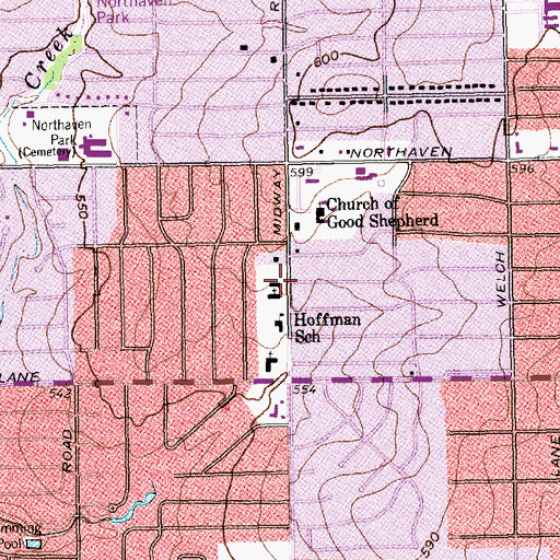 Topographic Map of Episcopal Church, TX