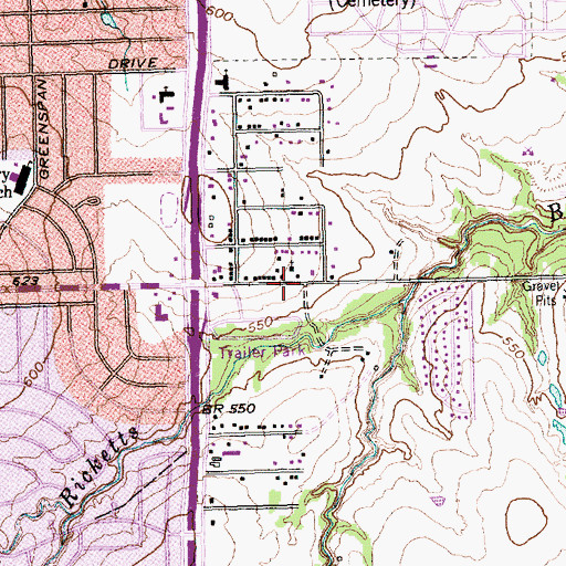 Topographic Map of Mount Sinai Church of God in Christ, TX
